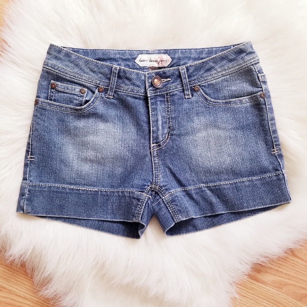 Medium Blue Washed Denim Shorts